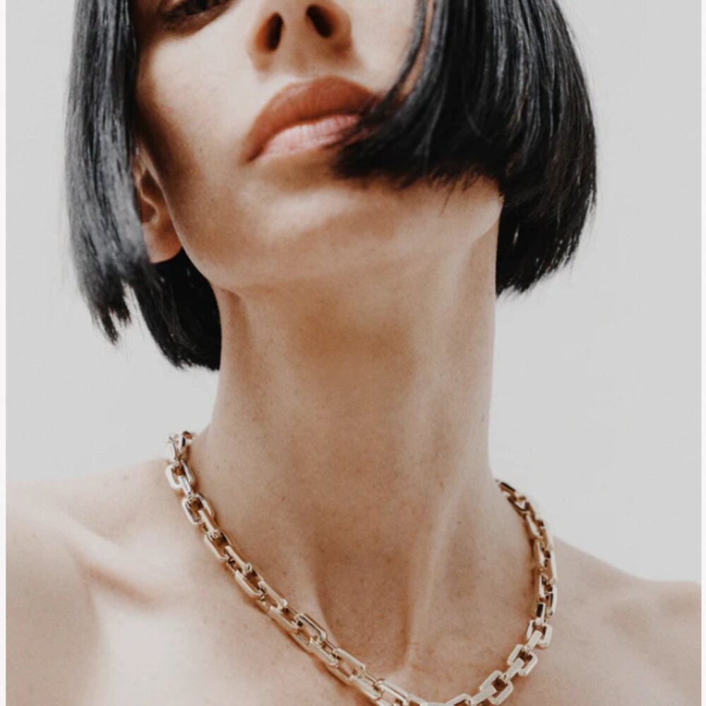 EDDIE BORGO Supra Link Necklace 17" New with tags and Pouch! - Picture 2 of 2
